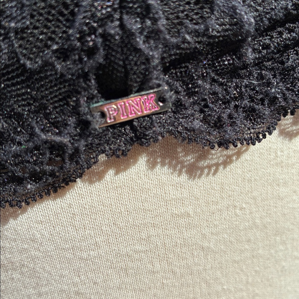 PINK Victoria's Secret Black Lace Push-Up Bra 36DD - Picture 8 of 9